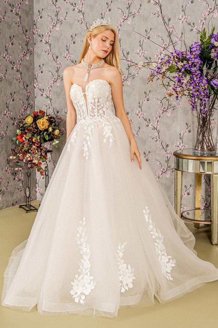 Strapless Sheer Corset Wedding Gown by GLS Gloria GL3349