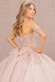 Strapless Sweetheart Glitter Ball Gown by Elizabeth K GL2604
