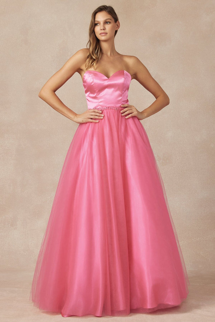 Strapless Tulle Ball Gown by Juliet 265
