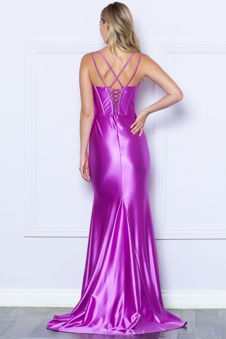 Strappy Back Corset Mermaid Gown by Poly USA 9258