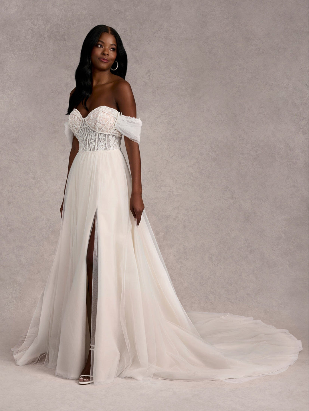 Sweetheart Slit Bridal Gown by Adrianna Papell 31268