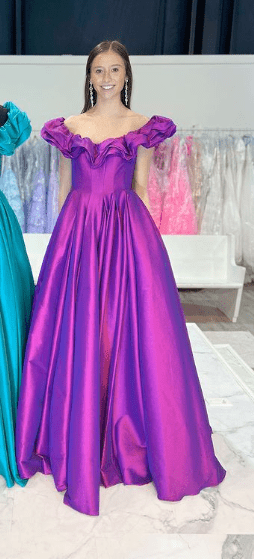 Taffeta Off Shoulder A-line Gown by Jovani 37476