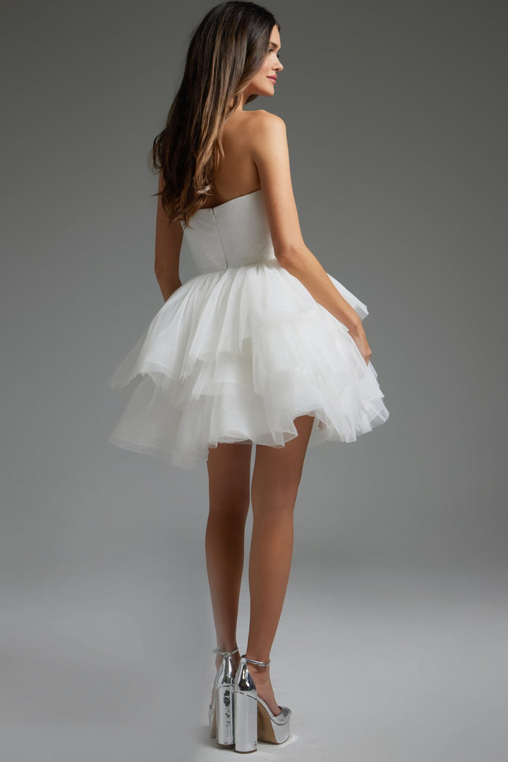 Tulle Short Strapless A-line Dress by Jovani 41054
