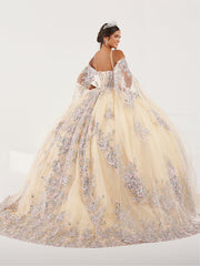 V-Neck Cape Sleeve Quinceanera Dress by Fiesta Gowns 56491