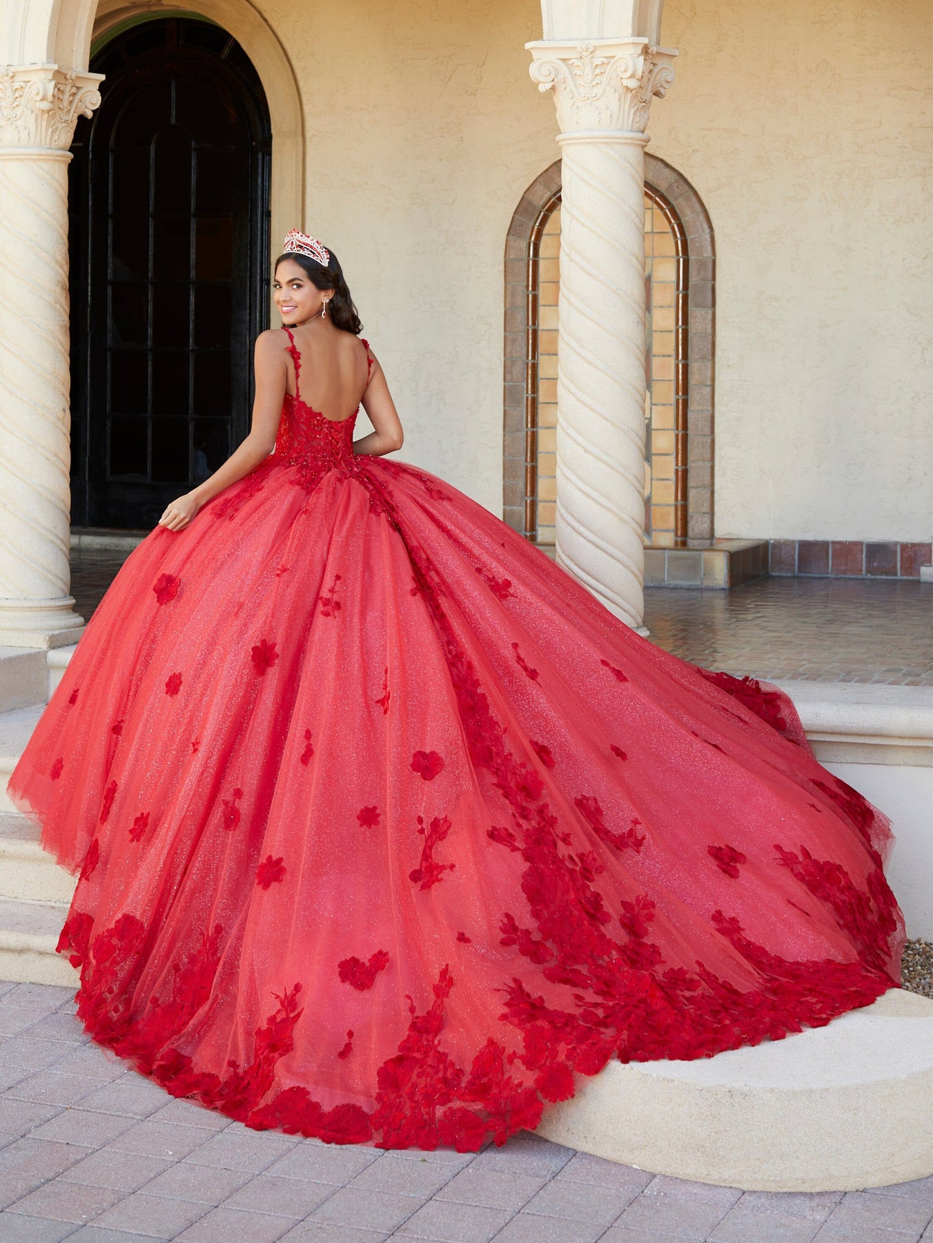 V-Neck Corset Quinceanera Dress by House of Wu 26064 – ABC Fashion