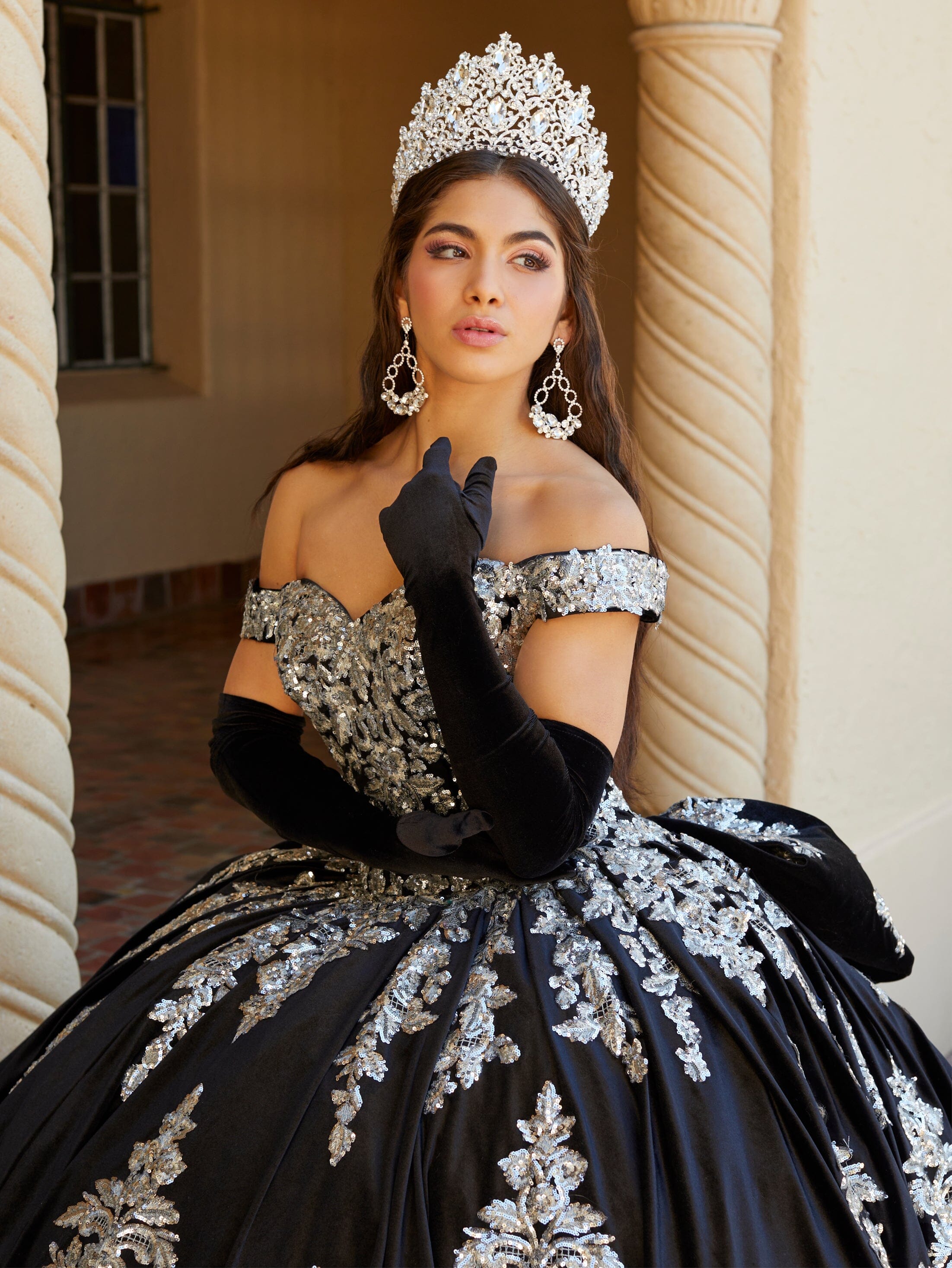 Velvet Off Shoulder Quinceanera Dress by House of Wu 26065 – ABC