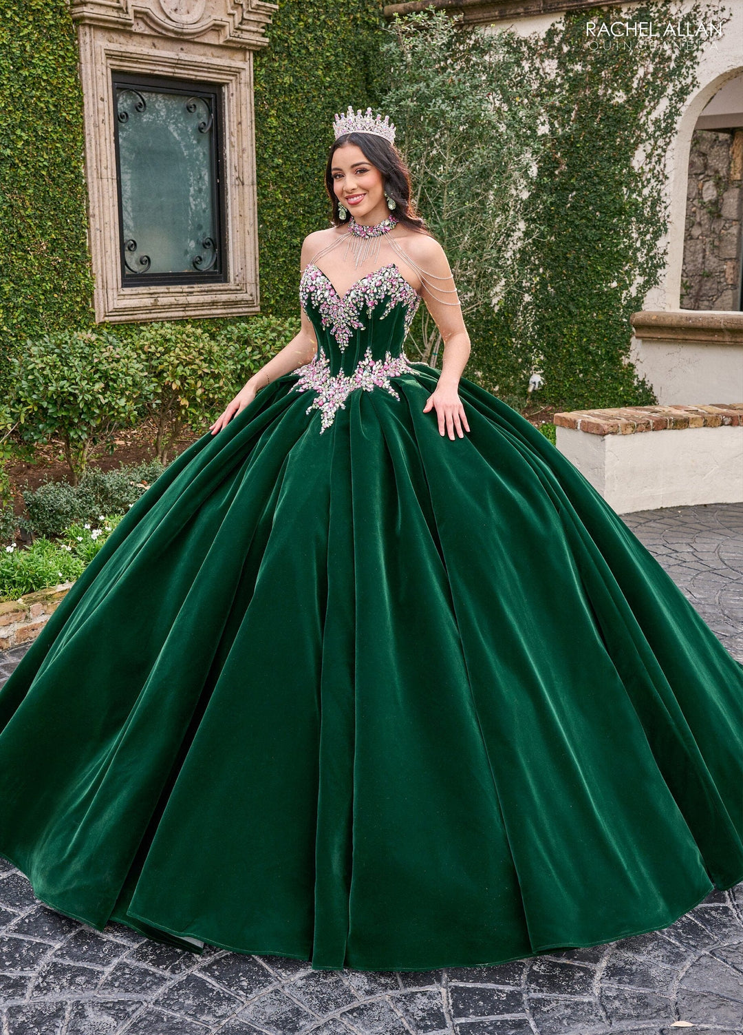 Velvet Strapless Quinceanera Dress by Rachel Allan RQ2198
