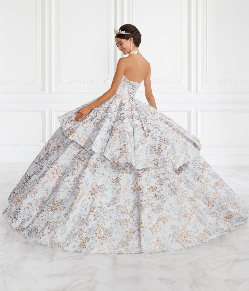 2 Piece Strapless Floral Print Quinceanera Dress by House of Wu 26947-Quinceanera Dresses-ABC Fashion