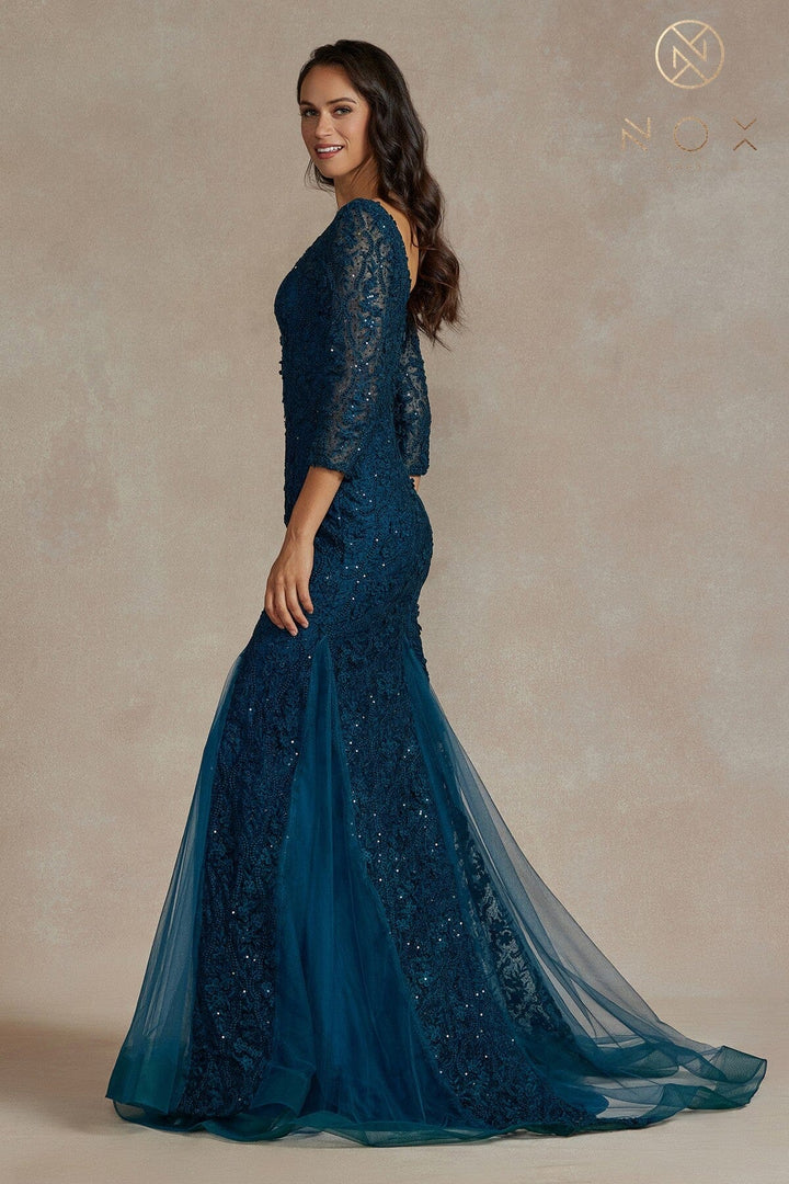 3/4 Sleeve Lace Mermaid Dress by Nox Anabel JQ505