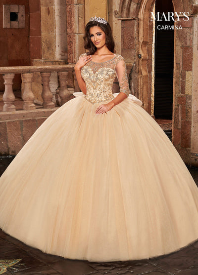 3/4 Sleeve Quinceanera Dress by Mary's Bridal MQ1082