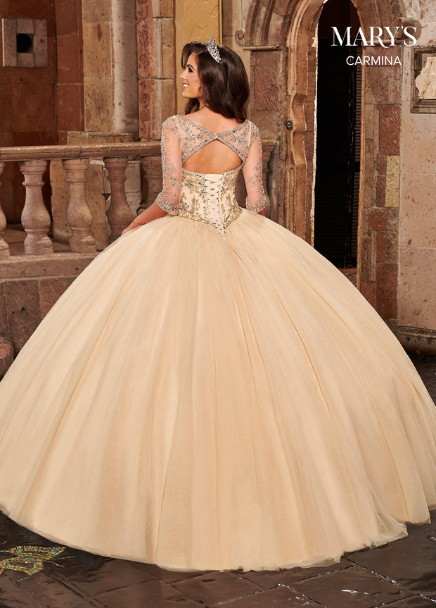 3/4 Sleeve Quinceanera Dress by Mary's Bridal MQ1082