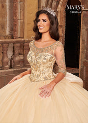 3/4 Sleeve Quinceanera Dress by Mary's Bridal MQ1082