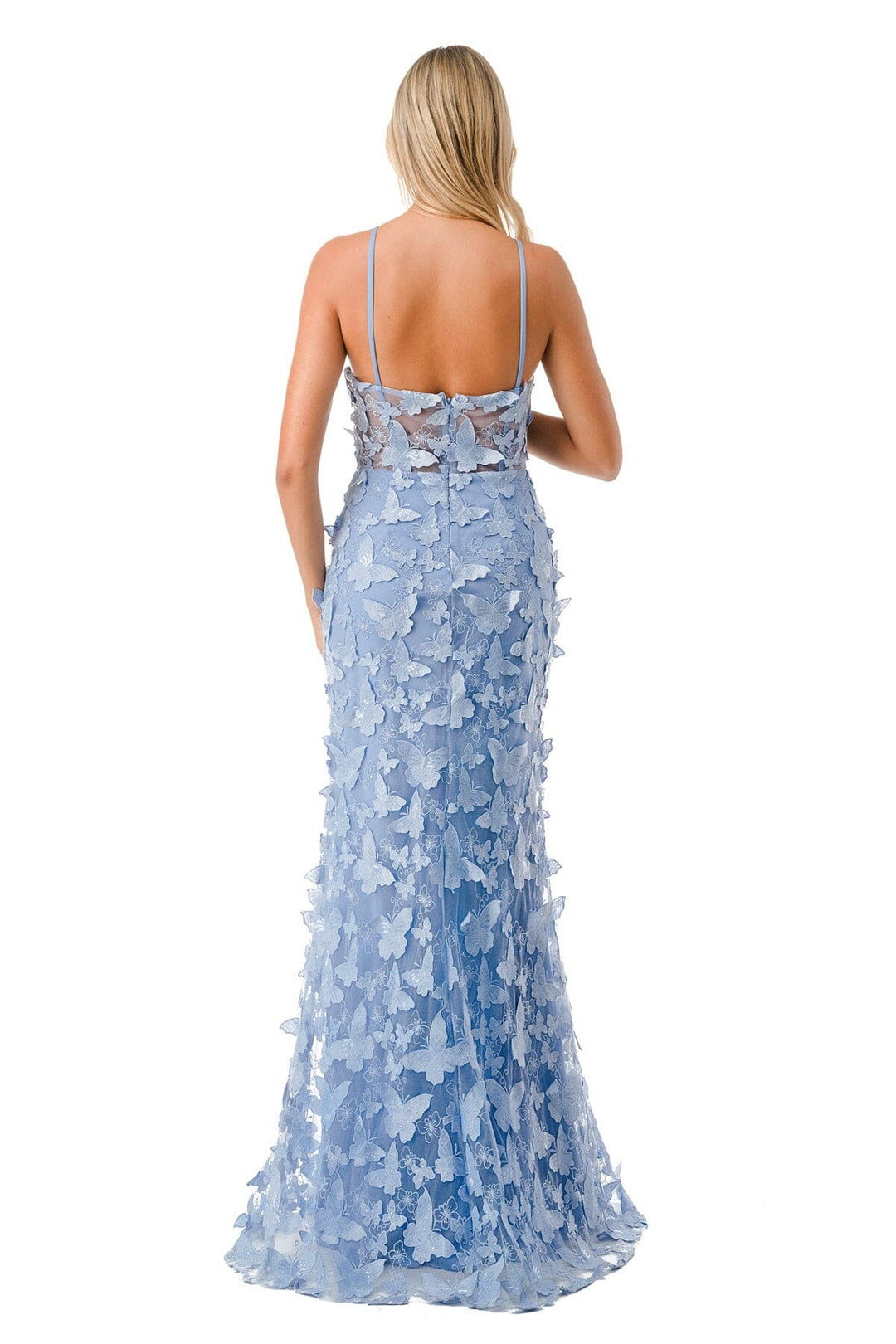 3D Butterfly Fitted Sleeveless Gown  by Coya L2801F