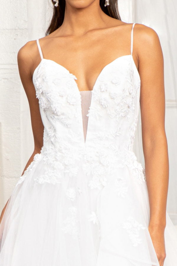 3D Floral A-Line Wedding Dress by Elizabeth K GL3013 3XL / Ivory 3D Floral A-Line Wedding Dress by Elizabeth K GL3013 3XL / Ivory