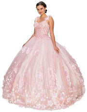3D Floral Cape Ball Gown by Cinderella Couture 8030J