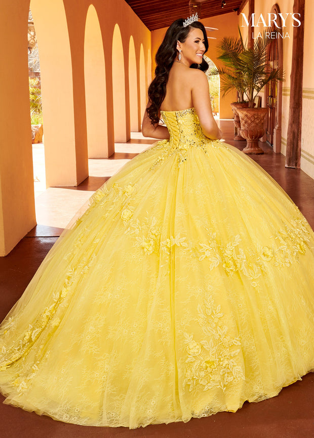 3D Floral Cape Quinceanera Dress by Mary's Bridal MQ2157