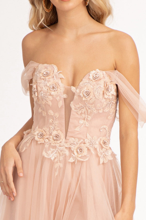 3D Floral Corset Gown by Elizabeth K GL3007