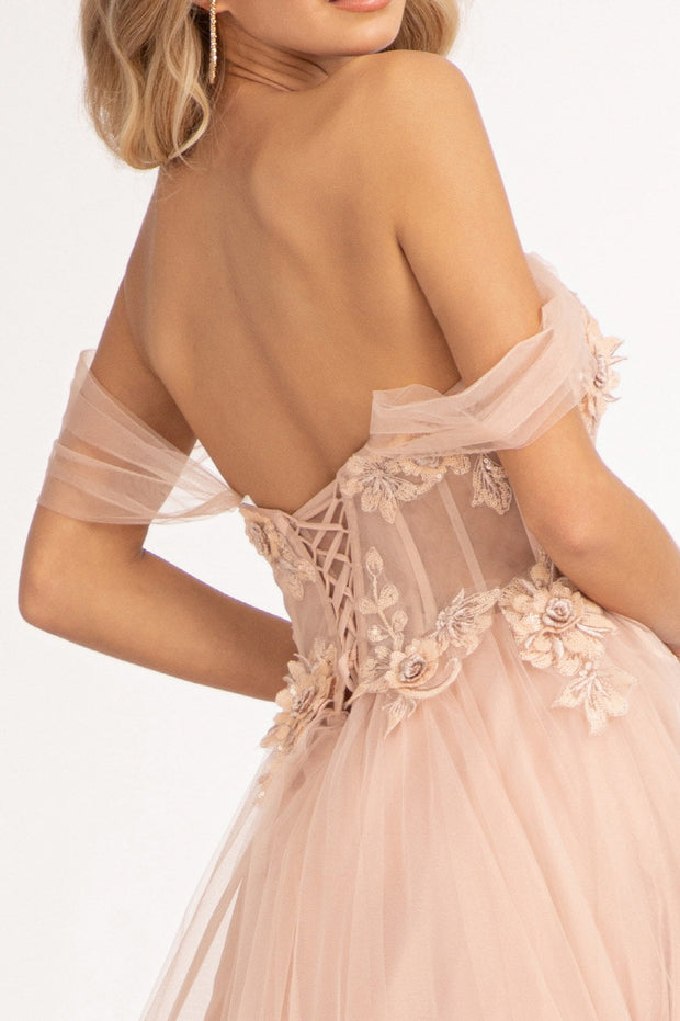 3D Floral Corset Gown by Elizabeth K GL3007