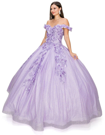 3D Floral Glitter Ball Gown by Cinderella Couture 8020J