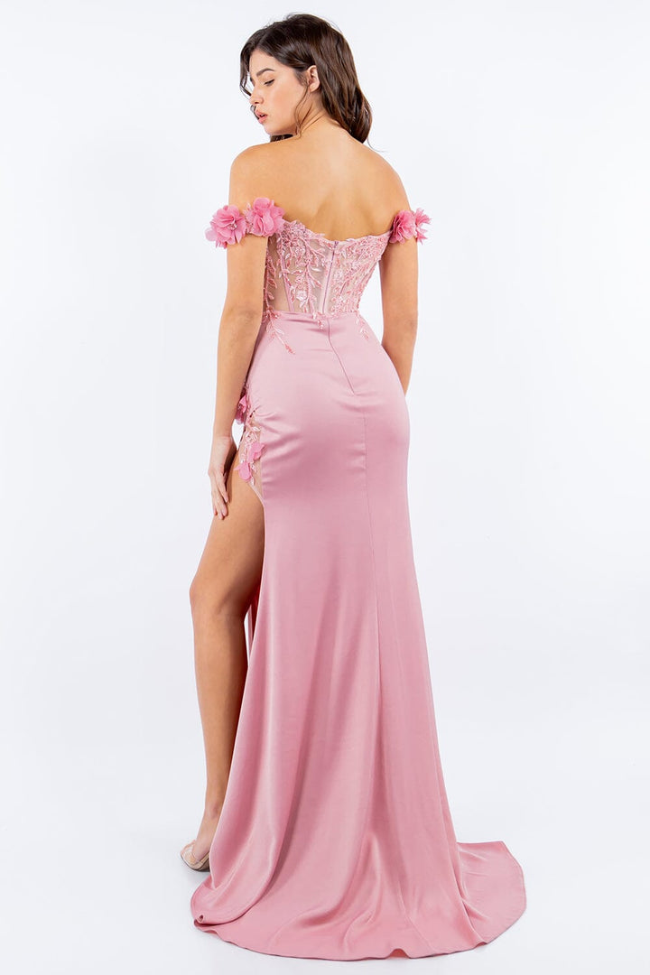 3D Floral Off Shoulder Gown by Cinderella Couture 8050J