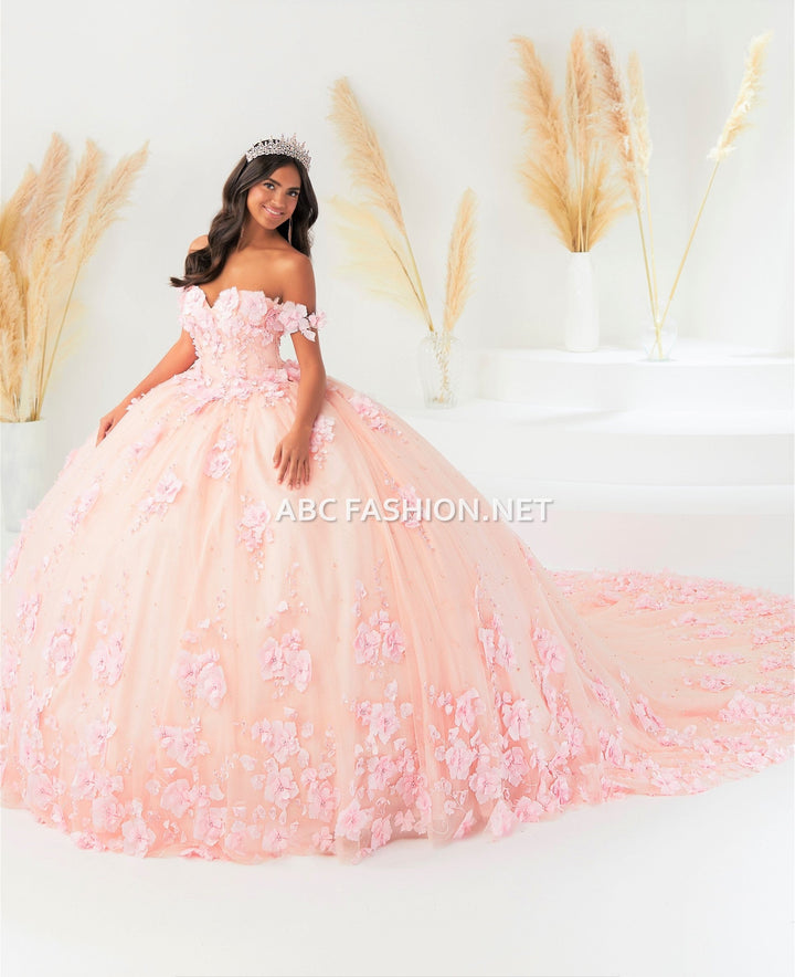 3D Floral Quinceanera Dress by House of Wu 26024