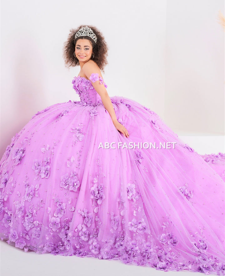 3D Floral Quinceanera Dress by House of Wu 26024