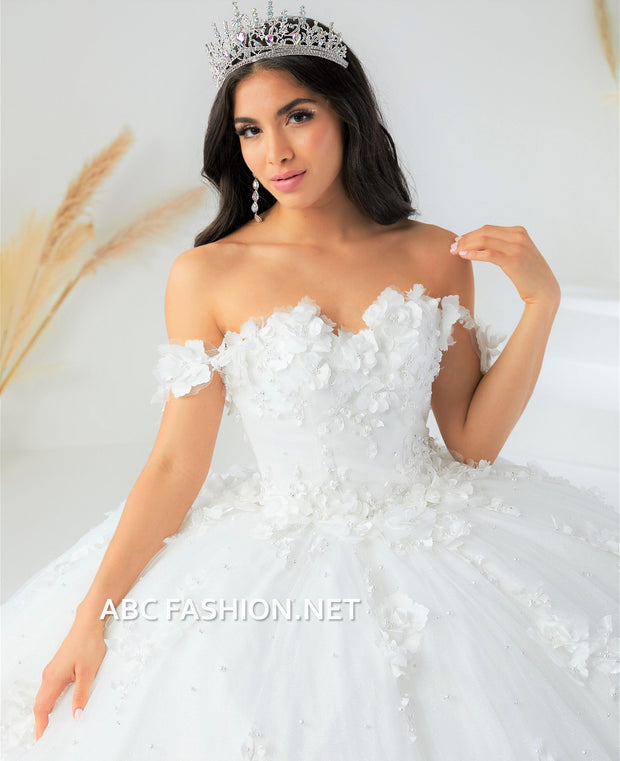 3D Floral Quinceanera Dress by House of Wu 26024