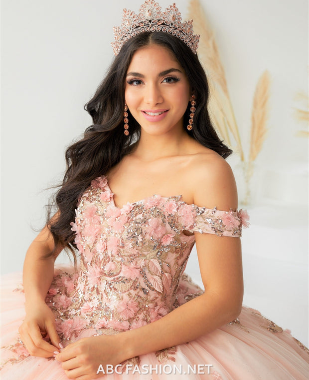 3D Floral Quinceanera Dress by House of Wu 26027