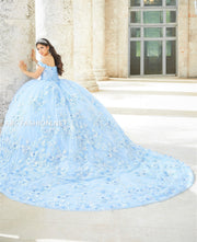 3D Floral Quinceanera Dress with Train by House of Wu 26027T