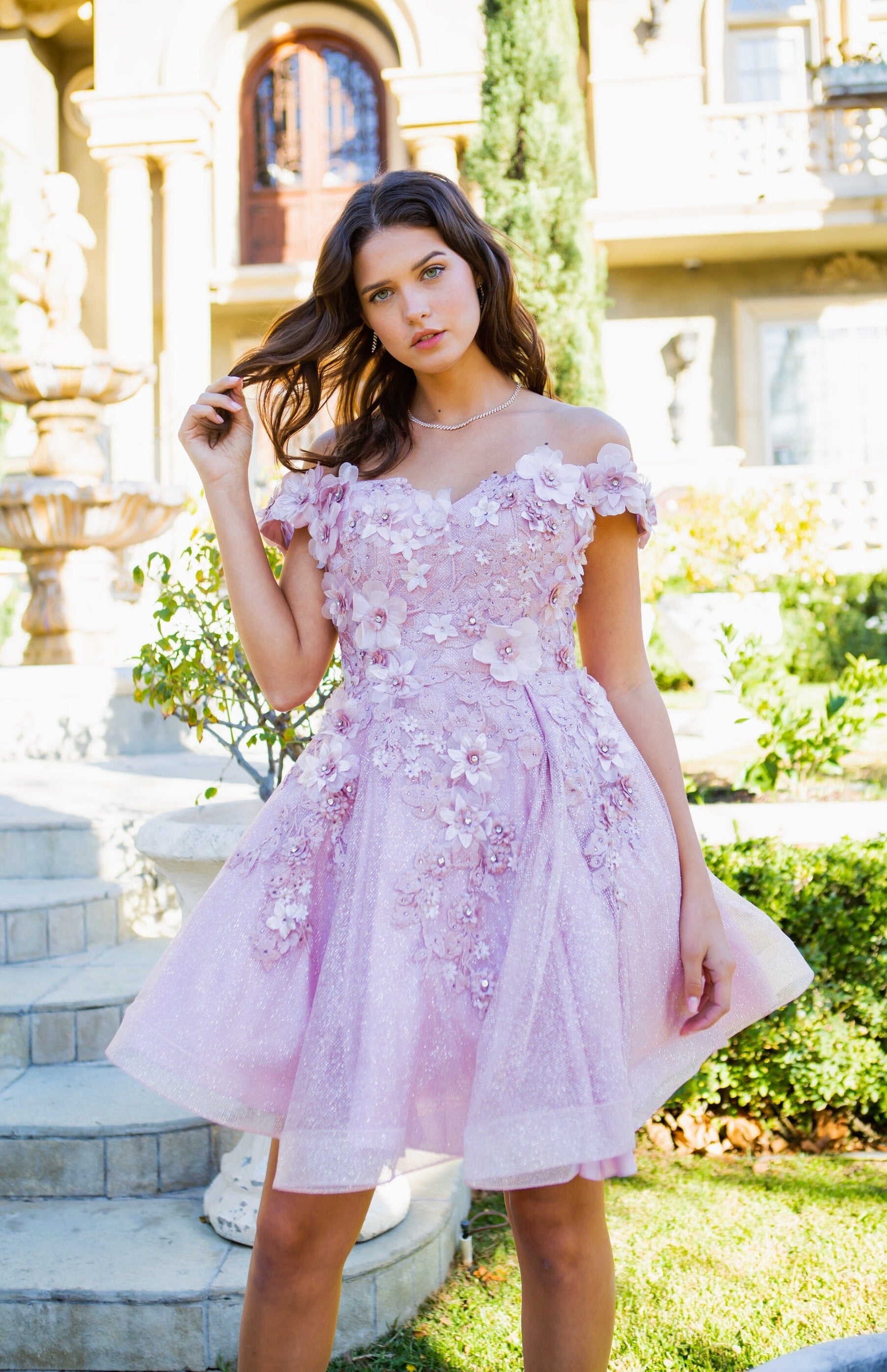 3/4 Sleeve Illusion High Low Flower Girl Dress by Cinderella Couture USA AS5128