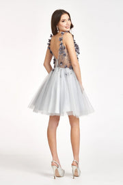 3D Floral Short Sweetheart Dress by Elizabeth K GS1999