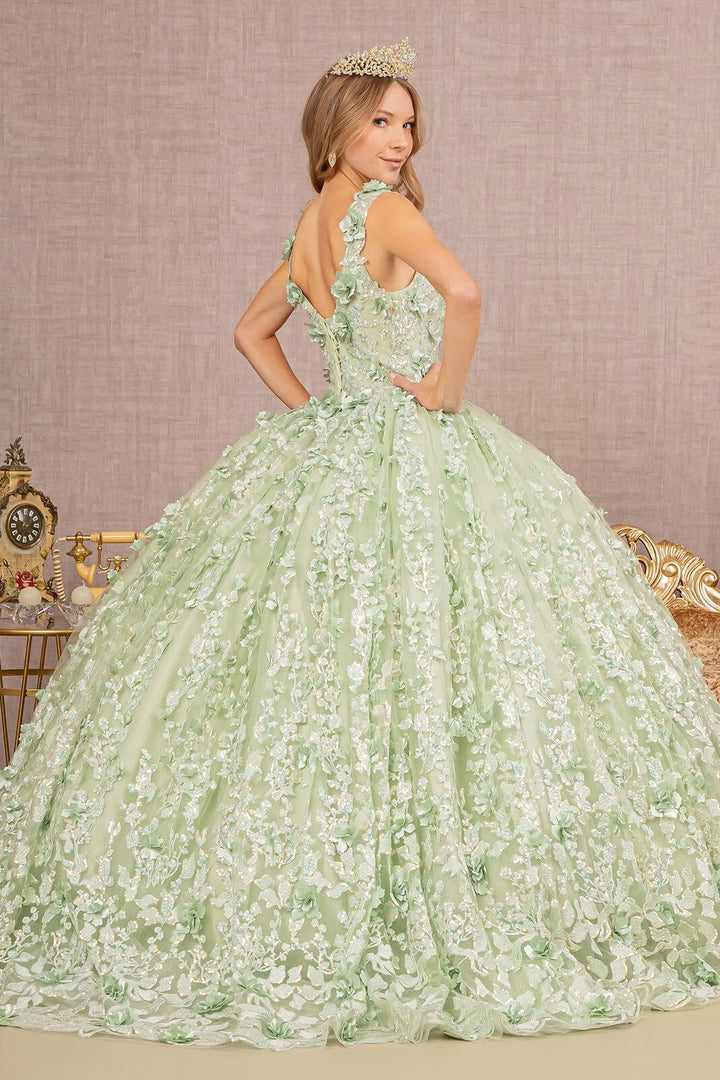 3D Floral Sleeveless Ball Gown by Elizabeth K GL3173