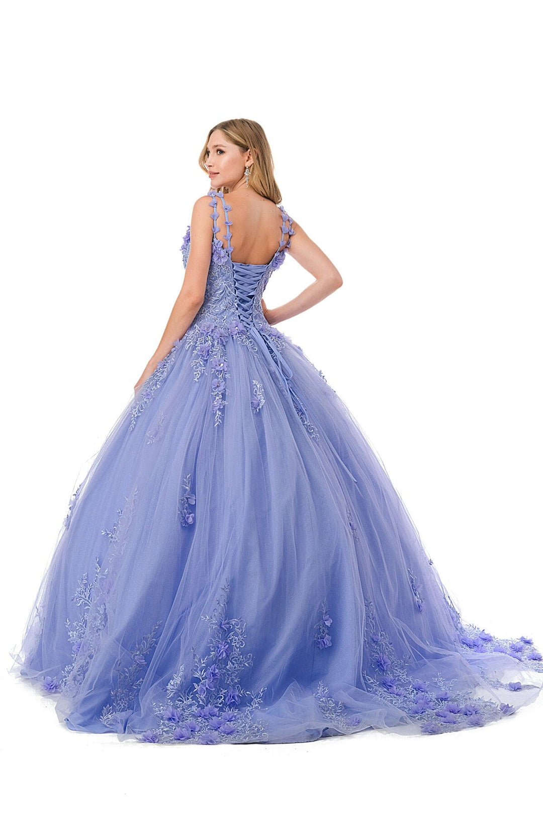 3D Floral Sleeveless Tulle Ball Gown by Coya L2729