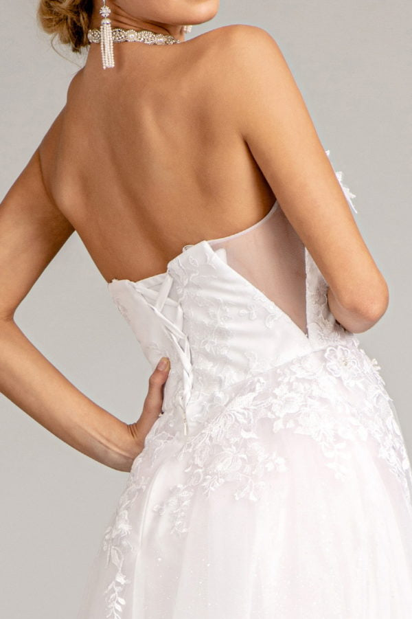 3D Floral Strapless Wedding Gown by Elizabeth K GL3010
