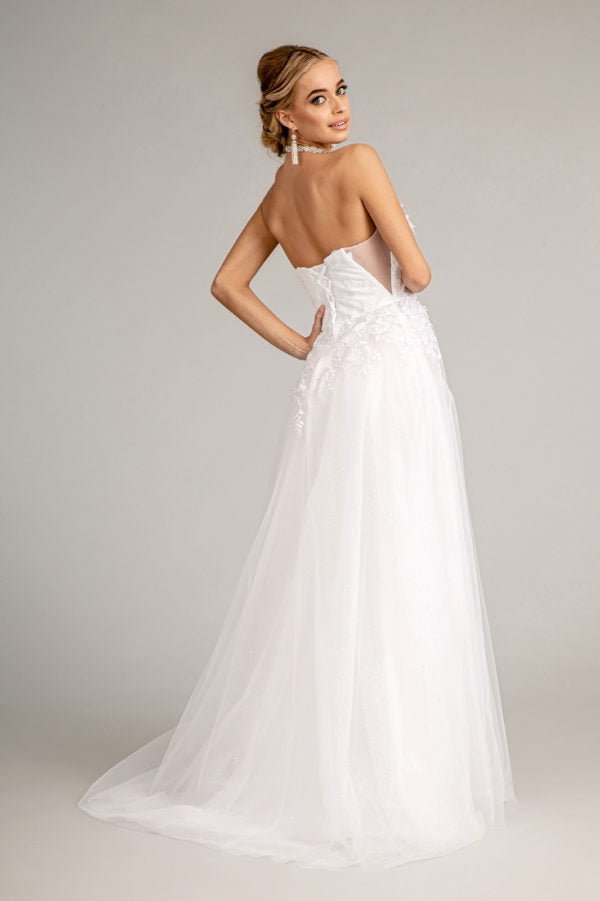 3D Floral Strapless Wedding Gown by Elizabeth K GL3010