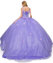 3D Floral V-Neck Ball Gown by Cinderella Couture 8025J