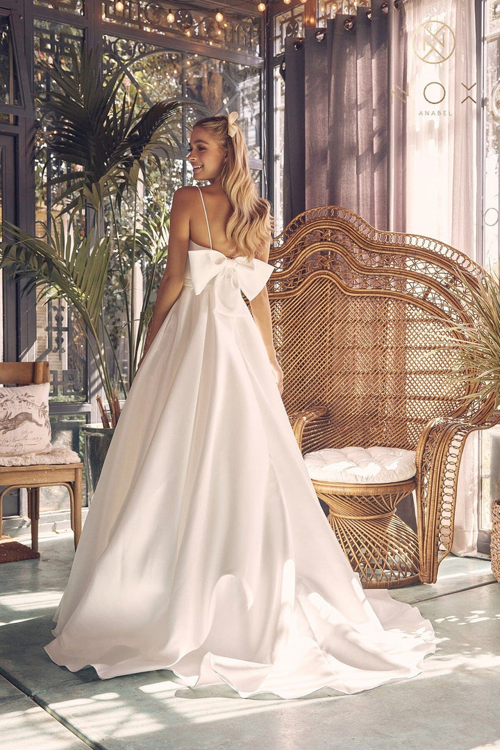 A-line Bridal Gown with Bow Detail by Nox Anabel JE968