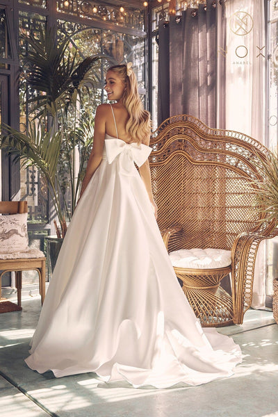 A-line Bridal Gown with Bow Detail by Nox Anabel JE968