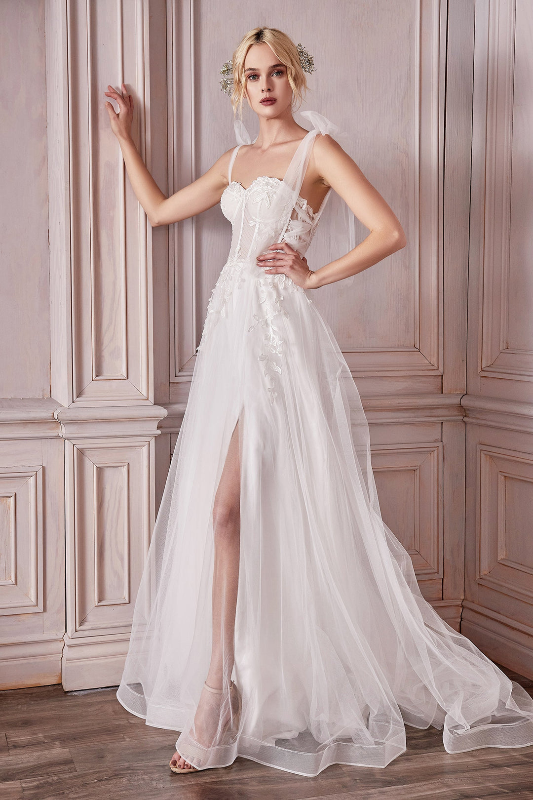 A-line Corset Wedding Gown by Cinderella Divine CD964W – ABC Fashion