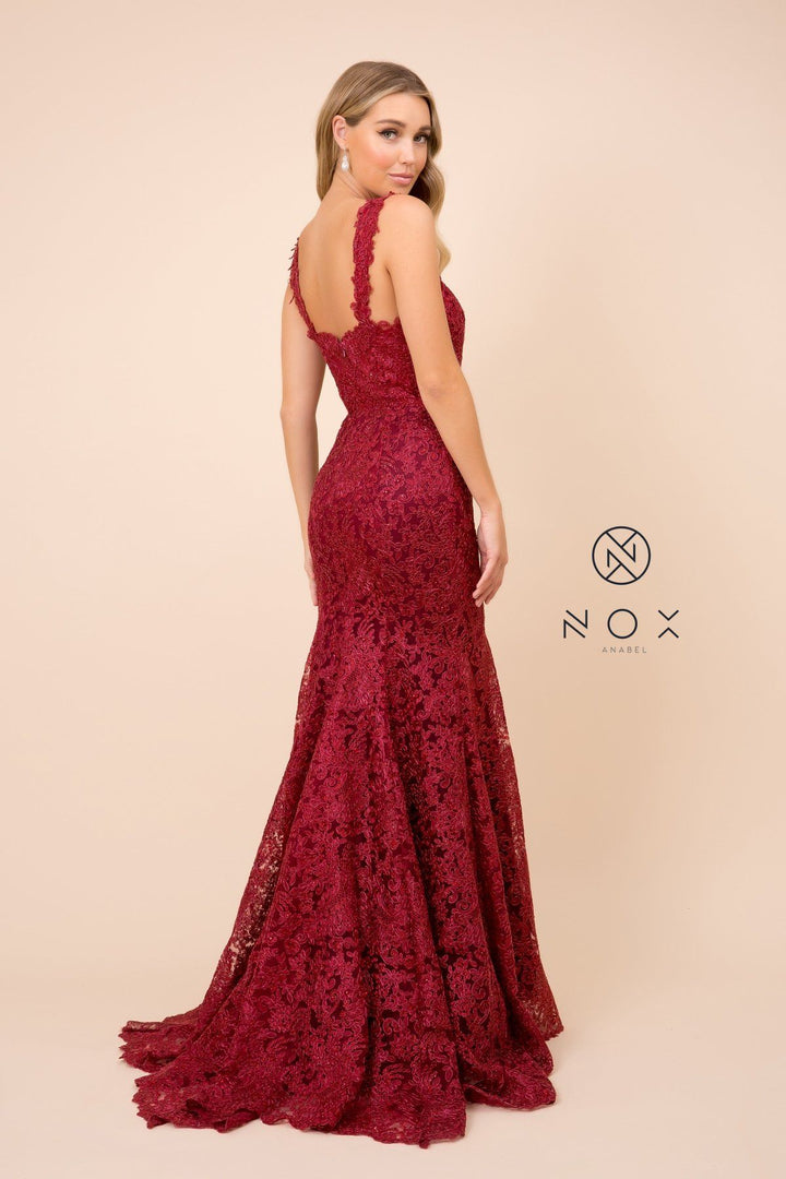 Allover Lace Sleeveless Mermaid Dress by Nox Anabel R216