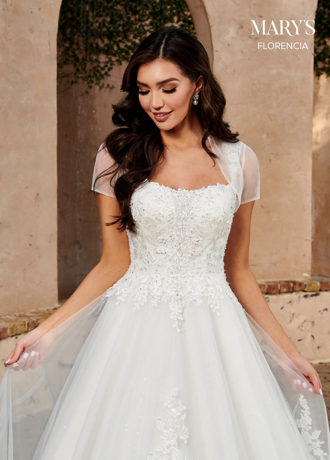 Applique A-Line Bridal Dress by Mary's Bridal MB3128