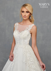 Applique A-Line Wedding Gown by Mary's Bridal MB3115