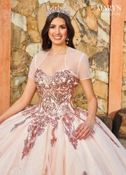 Applique Cape Quinceanera Dress by Alta Couture MQ3089
