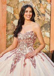 Applique Cape Quinceanera Dress by Alta Couture MQ3089