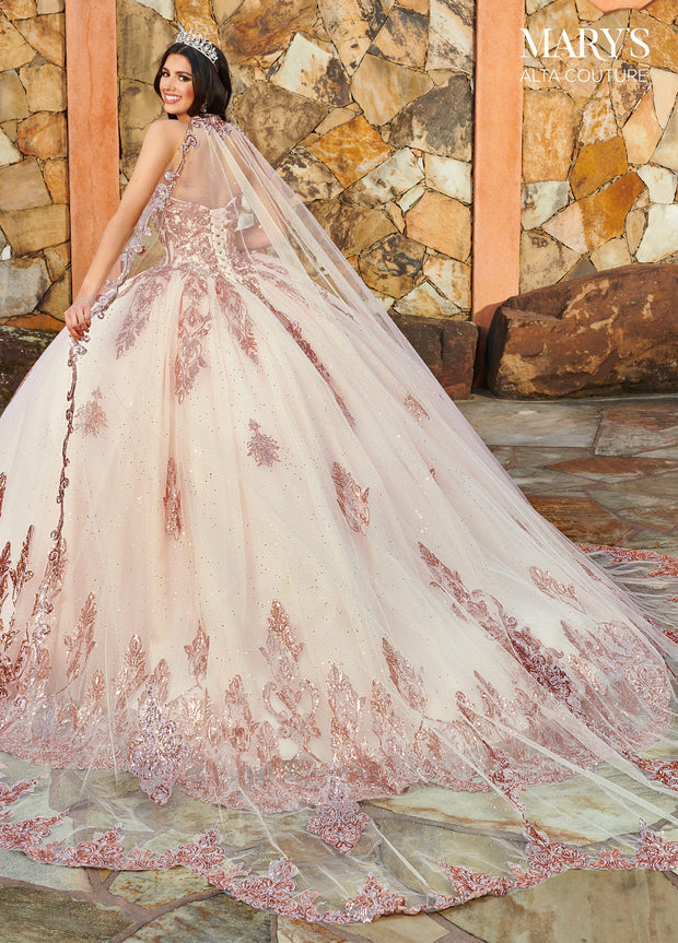 Applique Cape Quinceanera Dress by Alta Couture MQ3089