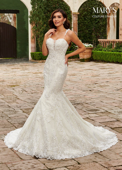 Applique Mermaid Bridal Gown by Mary's Bridal MB4116
