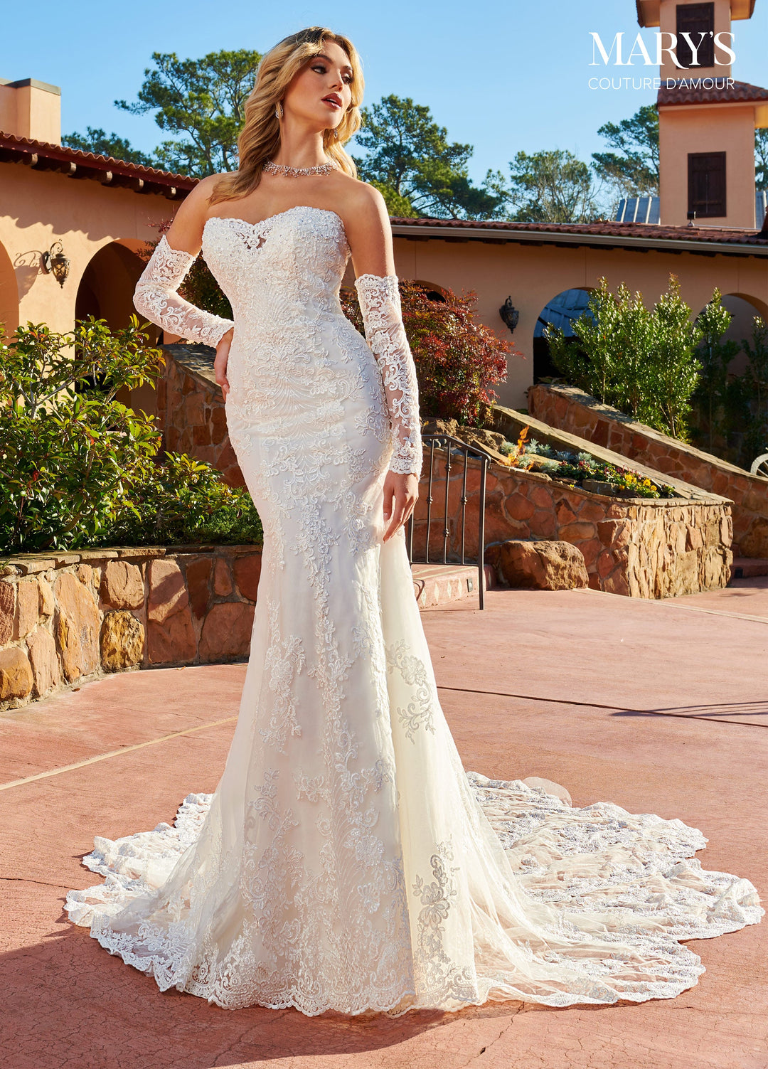 Applique Mermaid Bridal Gown by Mary's Bridal MB4134