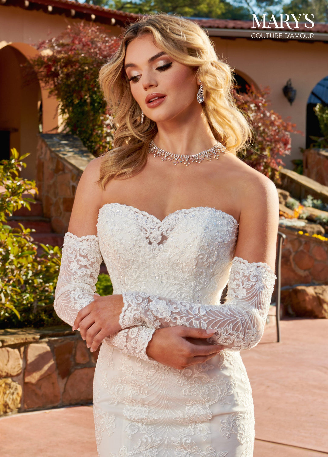 Applique Mermaid Bridal Gown by Mary's Bridal MB4134