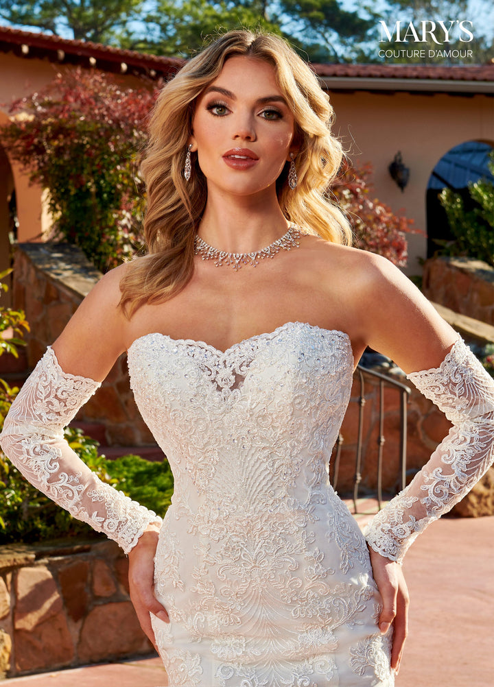 Applique Mermaid Bridal Gown by Mary's Bridal MB4134