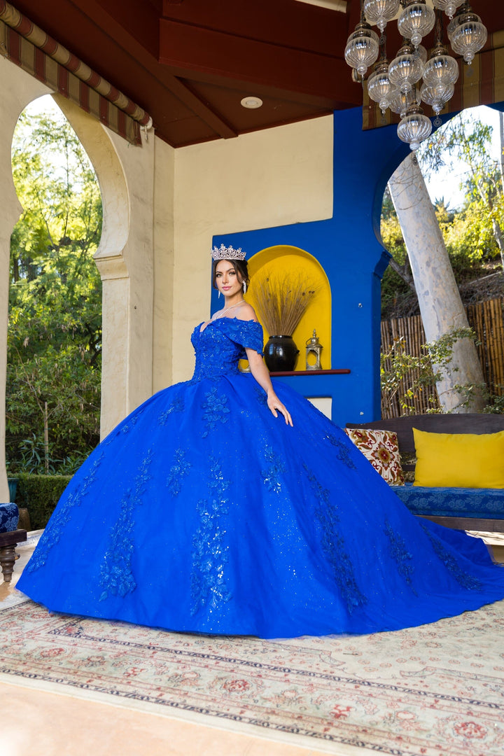 Applique Off Shoulder Ball Gown by Cinderella Couture 8045J